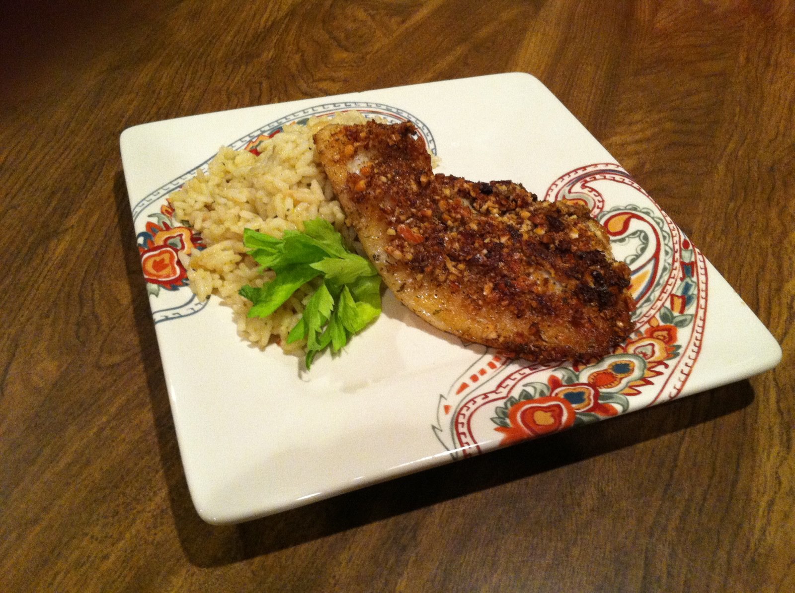 Almond-crusted tilapia